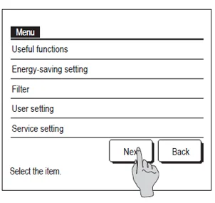 wired controller showing useful functions screen for timer