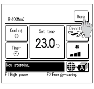 wired controller showing menu screen for timer