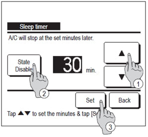 wired controller menu showing sleep timer menu