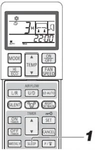 wireless remote showing how to turn on sleep timer